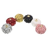 HOMOBABE 6個 グリッターシークイン装飾 シミュレーションリアルパンプキン 秋の感謝祭ハロウィンパーティー用フェイクかぼちゃ置物 多用途