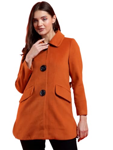 Image of KOTTY Womens Cotton Blend Standard Length Elegant Style Coat - Classic Style with Modern Detailing