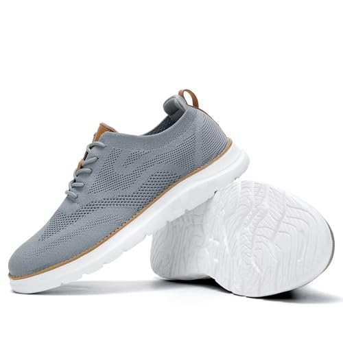 Image of Mens Casual Dress Oxfords Shoes Fashion Mesh Work Business Walking Sneakers Comfortable Lightweight Soft Sole