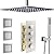 Brushed Nickel Shower Body Sprays Systems AYIVG Ceiling Mounted 16 Inch All Metal Shower Jets System Thermostatic Full Body Shower System Can Work Together Flow Can Be Controlled …