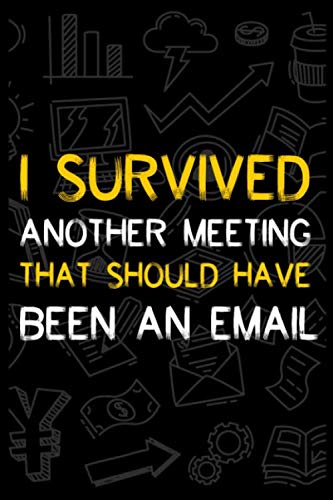 I Survived Another Meeting That Should Have Been An Email: Office Humor Desk Accessories - Funny Notebook 6 by 9 - Gag Gift Boss - Journal Lined and ... Gift for Coworker Funny - Funny Notebook Gift
