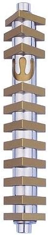 Agayof Medium Shin Mezuzah with 3-D Stripes 1.2" x 6" / 2.5 x 15 cm - Pink