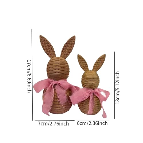 Décorations de Pâques pour étagère maison et bureau set de 2 figurines