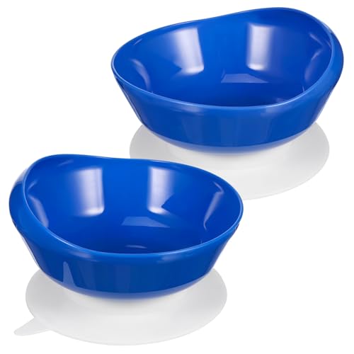 IWOWHERO 2 Pack Suction-Base Bowls Senior and Disabled-Friendly Spill-Proof Design