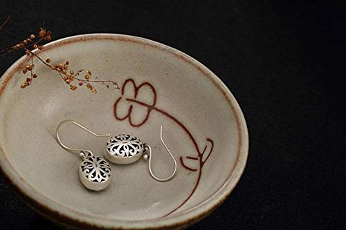 Boucles d'oreilles argent sterling S990 style chinois fleur creuse - 5