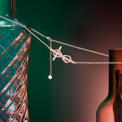 Image of MEDWISE Mothers Day Gifts for Mom Women Infinity Anklet 925 Sterling Silver Adjustable Cross Anklet Summer Beach Jewelry Gifts for Daughter Women Wife Mom