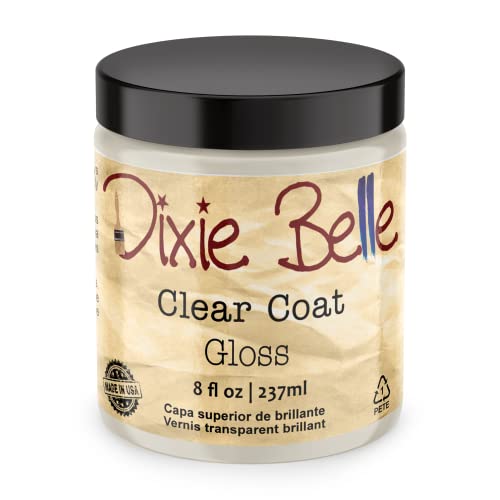Dixie Belle Paint Company | Gloss Clear Coat (8oz) | Glossy Finish Polyacrylic Topcoat | Chalk-Friendly Furniture Paint Finish
