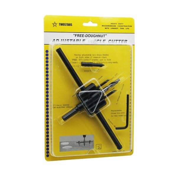 AEE® Ayarlanabilir Alçı Panç Delme Aparatı – 2 Bıçaklı Daire Testeresi – 30mm-200mm Delik Açma – Matkap Ucu ve Anahtar Dahil