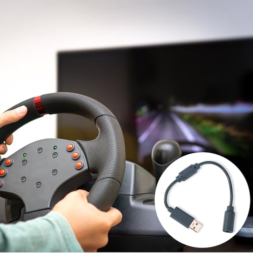 Image of XIHIRCD USB Breakaway Cable, USB Breakaway Cord Replacement for Logitech G920 G923 G27 G29 Driving Force Xbox 360 Controller Thrustmaster Ferrari 458 Spider Racing Wheel Cord (Grey)