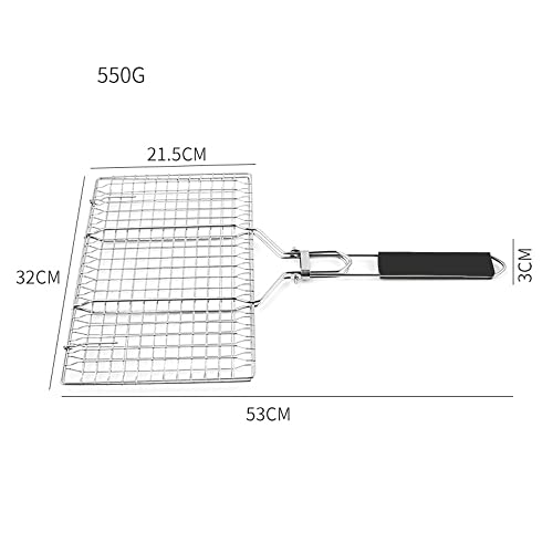 Abcsea 1 Piece Foldable Stainless Steel Barbecue Grill Basket, BBQ Grill Mesh, Fish Grilling Basket - Image 2