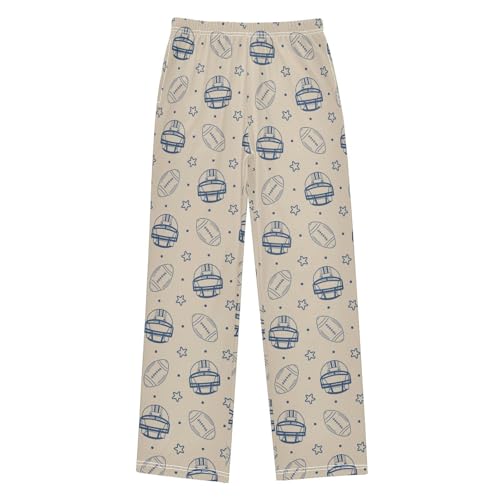 CaTaKu Boys Football Balls Stars Pants for Boys Girls Wide Leg Sweatpants Kids Long Bottoms with Pockets Size 6-14Y