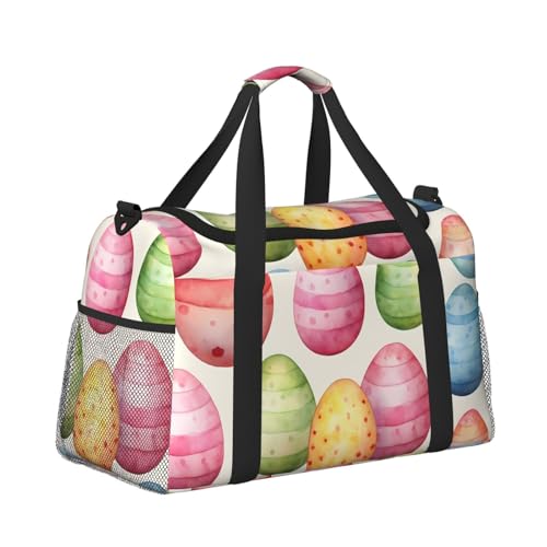 Easter Eggs Duffle Bag for Travel Colorful Sports Gym Tote Carry On Bag Large Shoulder Weekend Overnight for Workout3
