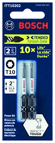 BOSCH ITT10202 2 pc. Impact Tough 2 In. Torx #10 Power Bits