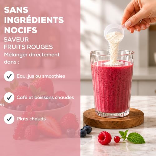 HUMBLE+ Collagène Marin Naticol® Poudre - Fruits Rouges - 300 g - 60 Port. – vue 5