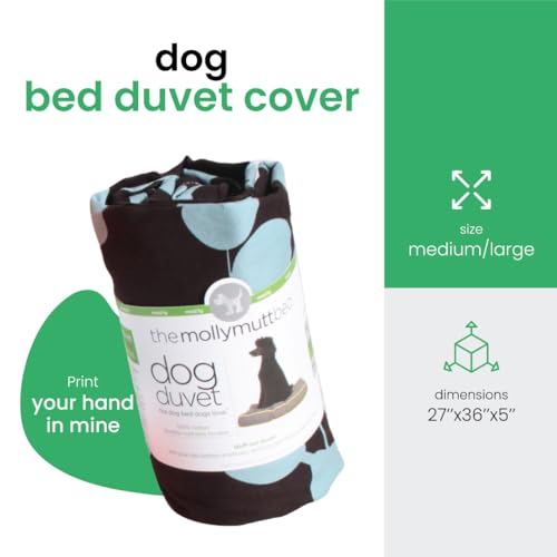Molly Mutt Medium To Large Dog Bed Cover - Your Hand In Mine Print - Measures 27"X36"X5'' - 100% Cotton - Durable - Breathable - Sustaina...