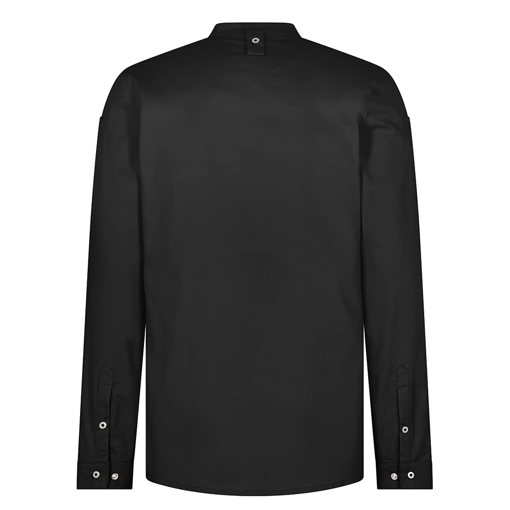 EXNER Giacca funzionale da cuoco, slim fit stretch, maniche lunghe, misto cotone, disponibile in bianco, nero, grigio e blu