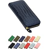 [Angel's Closet] 2026年 金運UP 春 財布 クロコダイル型押し 長財布 縁起物 福銭入り 高級 牛革財布 メンズ クロコ ワニ レディース 開運 風水 お金がたまる 紺 ネイビー 幸運 一粒万倍日 福財布 記念日 プレゼント バレンタイン ギフト (ミッドナイトブルー)