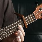 Walnut Ukulele Capo for Soprano, Concert, Tenor, Baritone with Felt Picks