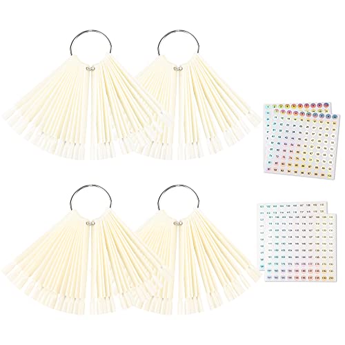 200 Stück Nagel Stick Display,SUPRROW Nail Art Tips Nagellack Display Ring Stick und 4 Nummern-Aufkleber für Display und Praxis DIY Nail Art Nagelstudios(Natürliche Farbe) Cover
