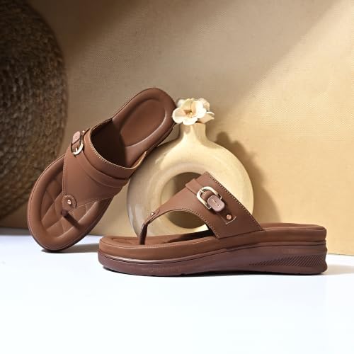 Image of Moshun Women's Thong Sandals /Flip-Flops | Bounce Back Technology with Arch Support | Women Footwear for Office| Doctor Sandal | Orthopaedic Sandal for Office, Travel & Outdoor
