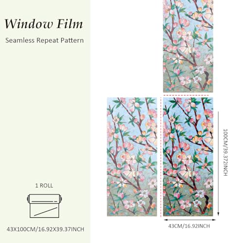 Vinilo Decorativo Floral Rosa para Ventanas 40 x 16 in miniatura 4
