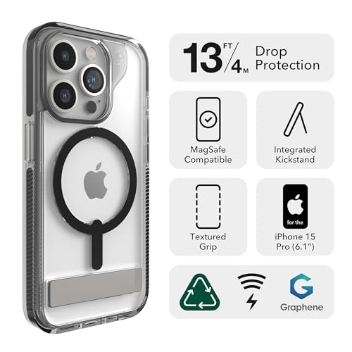 Image of ZAGG Santa Cruz Snap iPhone 15 Pro Case - MagSafe Phone Case, Drop Protection (13ft /4m), Durable Graphene, Anti-Yellowing, and Scratch-Resistant Phone Case, Purple