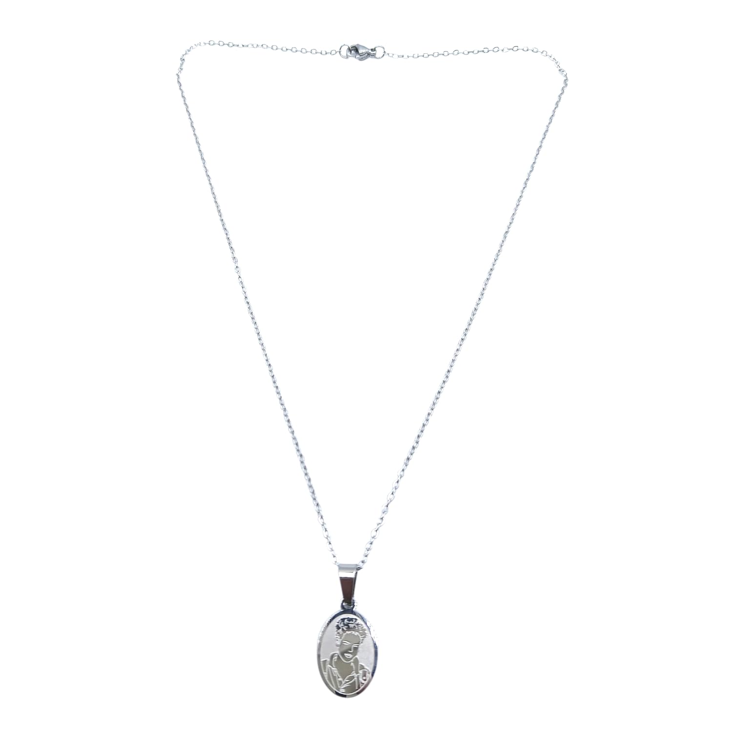 Generico Medaglia di San Carlo Acutis in Acciaio con Catena, 2x1,2 cm, Lunghezza Catena 45 cm, Made in Italy, con Scatola