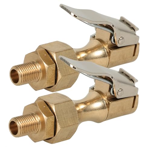 COSMEVIVI Locking Air Chuck for Tires 2pcs Heavy Duty Air Chuck Clip on Air Chuck Inflate Locking Chuck for Car Rv