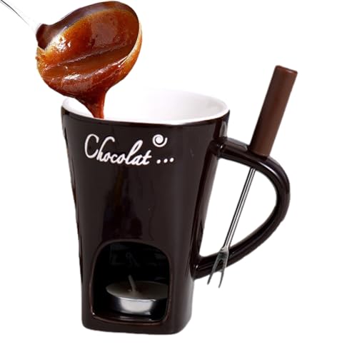 Ensemble de tasses à fondue au chocolat – Chauffe-beurre en céramique de 130 ml, tasse créative pour faire fondre le beurre de chocolat chaud | Tasses à fondue pour le thé de l'après-midi, les réunion