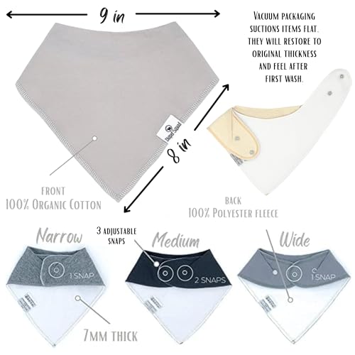 Diaper Squad 10-Pack Organic Cotton Baby Bibs for Baby Boy, Girl (Neutral, 10-Pack) — view 5