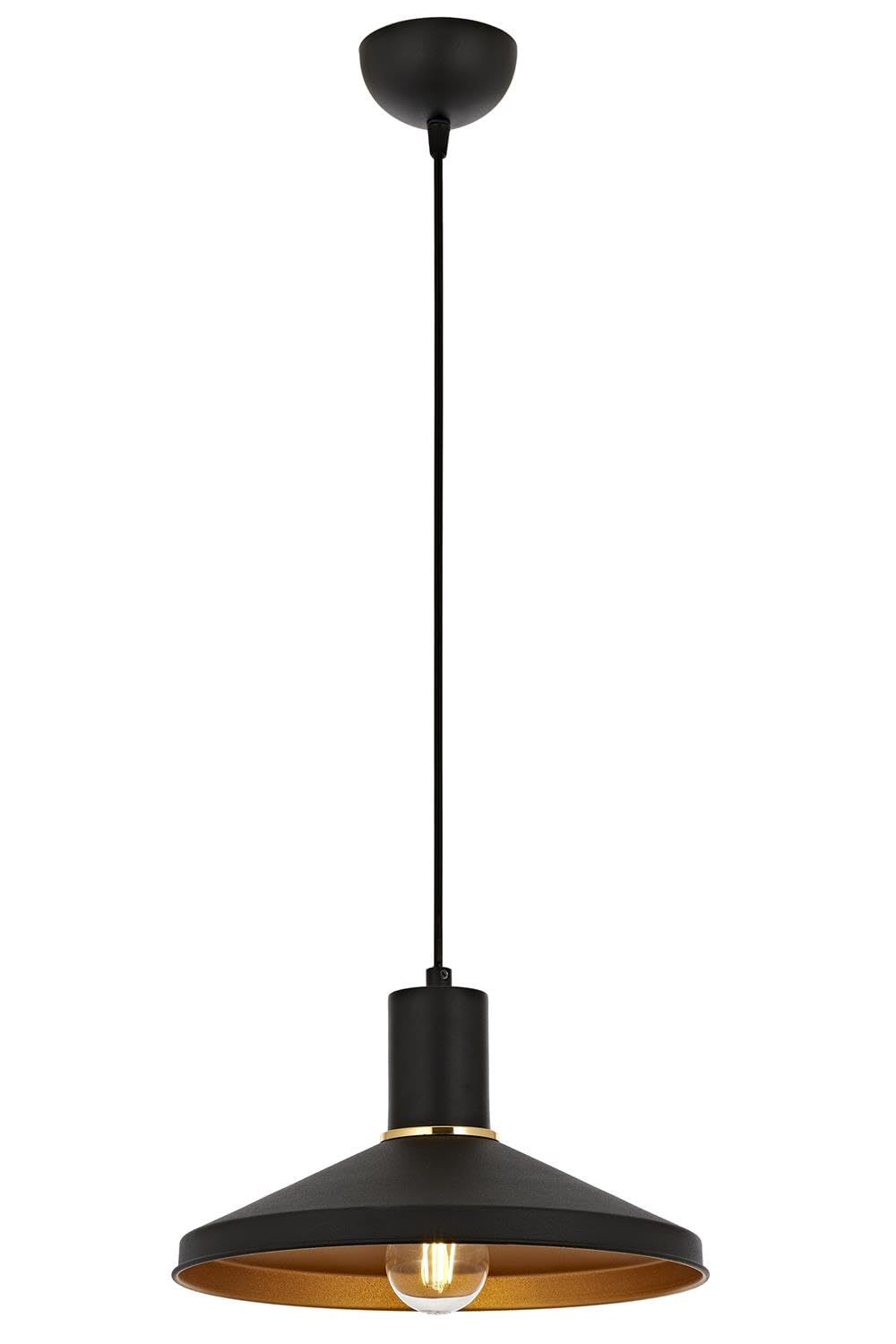Avonni AV-4106-M24-BSY Siyah Boyalı Modern Avize E27 Metal 30cm