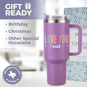 Aunt Tumbler 40oz, Best Aunt Ever Gifts, Thoughtful Auntie Mugs from Niece and Nephew, Unique Presents for Her, Ideal for Birthday, Mothers Day, Christmas, Gift Ready Aunt Tumbler 40oz Best Aunt Ever Gifts Thoughtful Auntie Mugs from Niece and Nephew Unique Presents for Her Ideal for Birthday Mothers Day Christmas Gift Ready