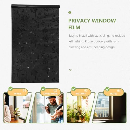 Película decorativa para ventana negra 200x45 cm PVC miniatura 6