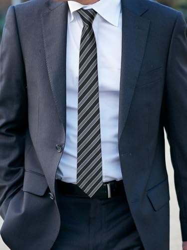 Image of Luckyvestir Striped Ties for Men Classic 3.15 inch Men's Tie Formal Neckties for Business Graduation Dinner Wedding