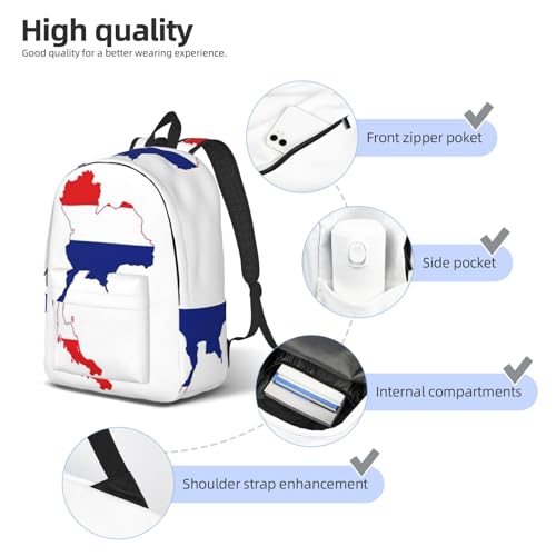 Mochila de viaje para laptop con diseño de mapa de Tailandia cómodo 5