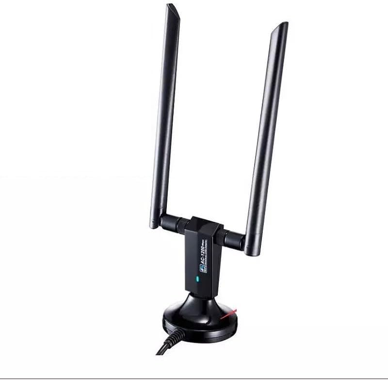 AC1200 Dual Band USB 3.0 WiFi Adapter with Dual High Gain Antennas, RTL8812AU, 2.4G/5G, Desktop Base, for Windows, Mac OS X, Linux