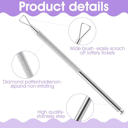 Image of oruola 4pcs Lotto Scratcher Tool, Stainless Steel Lottery Scratcher Tool for Lottery Ticket, Multi-Use Lottery Ticket Scratcher Tool for Tickets Stickers Labels Films, 2 Style