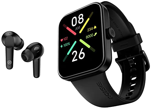 Image of Noise Buds Vs104 Bluetooth Truly Wireless in Ear Earbuds with Mic, 30-Hours of Playtime, Instacharge & Pulse Go Buzz Smart Watch Bluetooth Calling with 1.69 inch Display