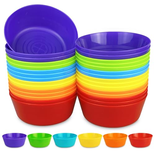 WAIZHIUA Lot de 30 bols en plastique réutilisables incassables pour enfants, décoration de fête, collation, fruits, lave-vaisselle et micro-ondes (6...