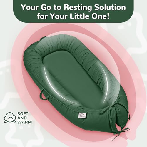 Image of EAQ Baby Lounger, Infant Lounger for Newborn,Portable Baby Nest Cover Breathable & Soft, Newborn Essentials