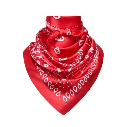 Image of 35 inch Men's Silk Cowboy Scarf - Oversized Western Bandana Neckwear, Large Square Scarf with Gift Packaging