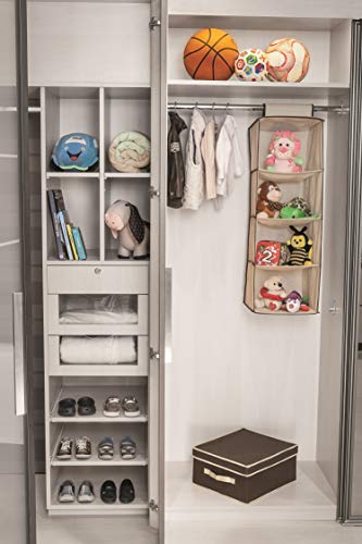 Prateleira Dobrável Com 4 Divisórias, Cor Bege, Linha MyCloset, Ordene.