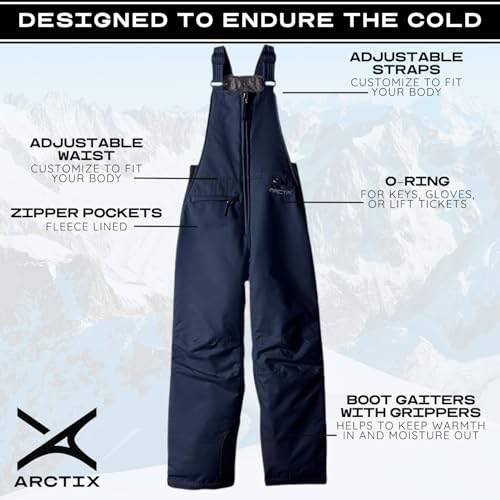 Arctix Kids Insulated Snow Bib Overalls, Blue Night, Small, 1550