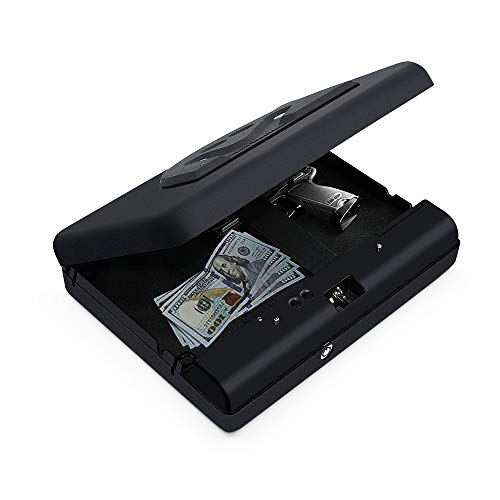Crazy Clearance Gun Safes for Pistols Digital Portable Safe for Travel Handgun Safe Lockbox Key Unlock Security Box with LED for Home,Car