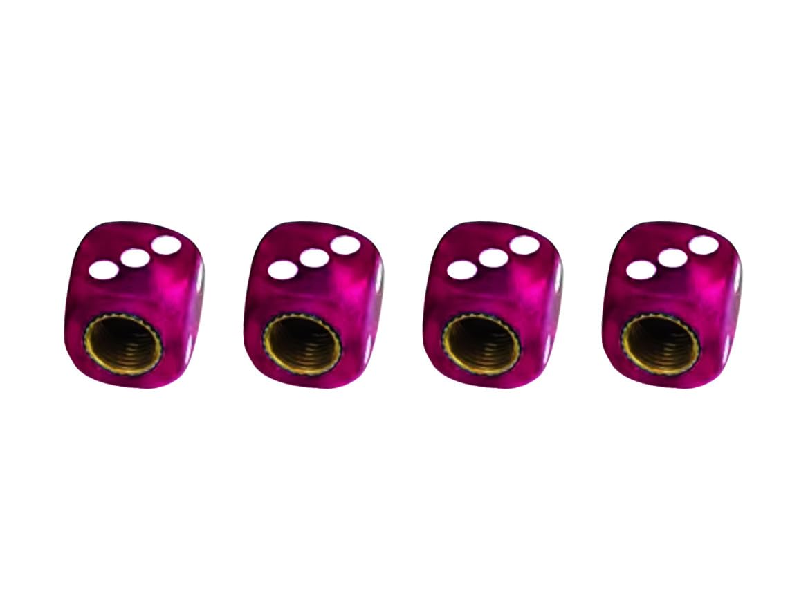 MarCraft Yellow Plastic Dice With Corrosion Resistant Brass Threads Tyre Alloy Valve Caps Dust Caps (4 Pack) Universal For Cars, SUVs, Bicycles - View #4