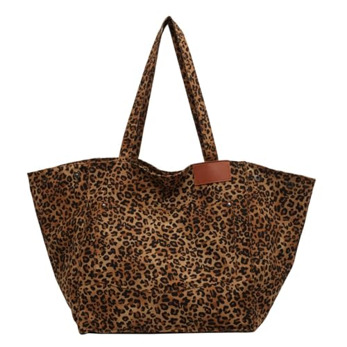 Bolsa tote de gran capacidad con estampado de leopardo miniatura 1