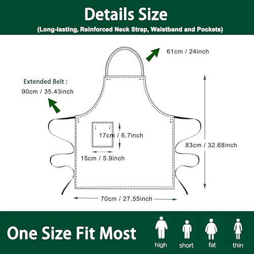 5 Pezzi Bianco Nero Grembiuli, Cuoco Grembiuli per Uomo e Donna, Cucina Grembiuli da Lavoro, Professionali Grembiuli - immagine 3