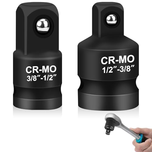2 adattatori per chiavi a bussola e riduttore, adattatore Impact Socket da 3/8 a 1/2, adattatore Impact Socket da 1/2 a 3/8, Impact Driver conversioni, set adattatori a percussione in acciaio