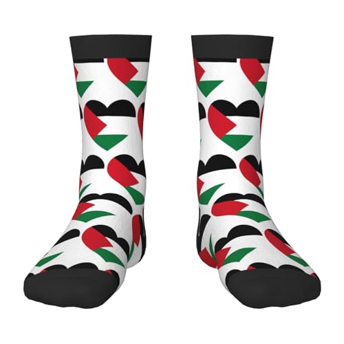 Oudrspo Chaussettes amusantes pour hommes avec drapeau de la Palestine, amusantes, folles, cool et colorées à motifs