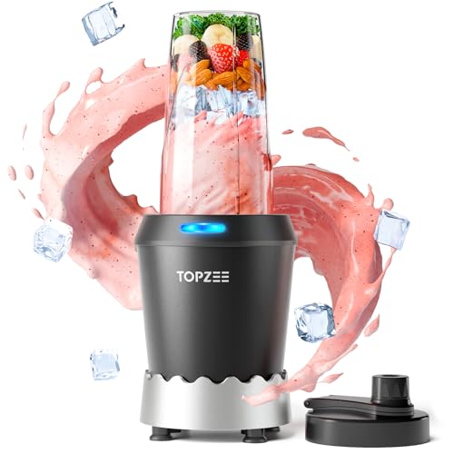 Comparison: Best Blender For Smoothie Making 11 TOPZEE Personal Smoothie Blender - 1000W Single Serve Smoothie Maker with 24oz Portable Travel Cups, Ideal for Protein Shakes, Frozen Drinks, and Kitchen Use